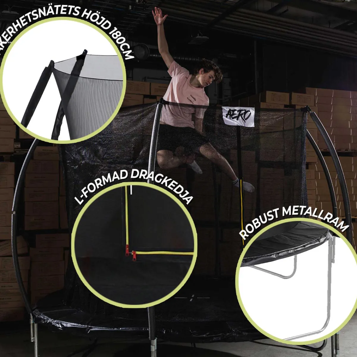 Aero med Skyddsnät 3,66 m*React Discount