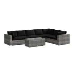 Bahamas L-formad utesoffa höger, 7-sits med bord*Comfort Garden New