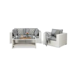 Bahamas 3-sits med Utefåtölj och Utebord med Hylla Utomhus*Comfort Garden Clearance