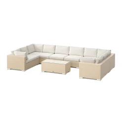 Bahamas U-formad utomhus loungegrupp med stängt avslut, 10-sits med bord*Comfort Garden Online