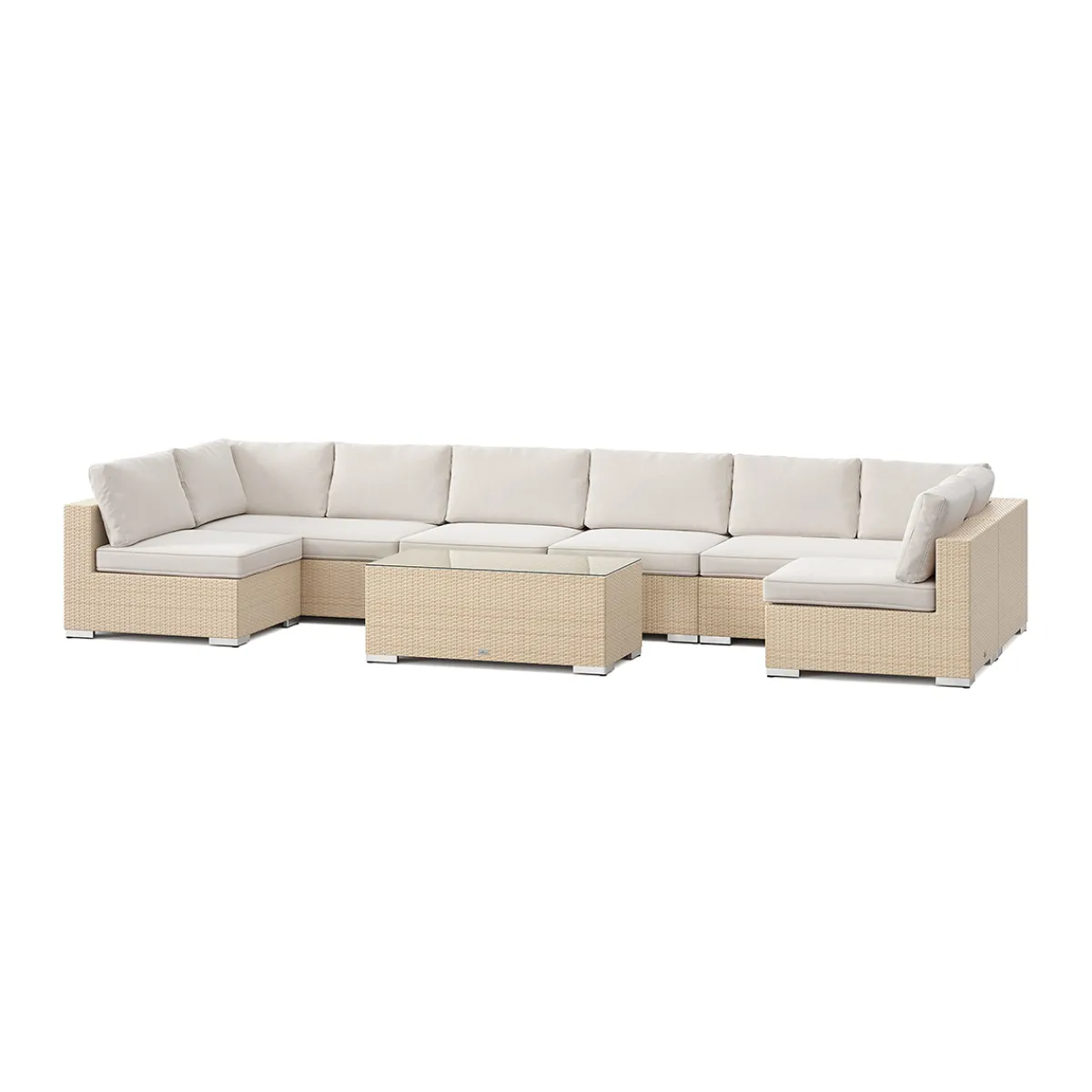 Bahamas U-formad utomhus loungegrupp med öppet avslut, 8-sits med bord*Comfort Garden Online