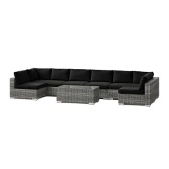 Bahamas U-formad utomhus loungegrupp med öppet avslut, 8-sits med bord*Comfort Garden Online