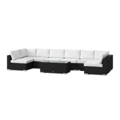 Bahamas U-formad utomhus loungegrupp med öppet avslut, 8-sits med bord*Comfort Garden Online