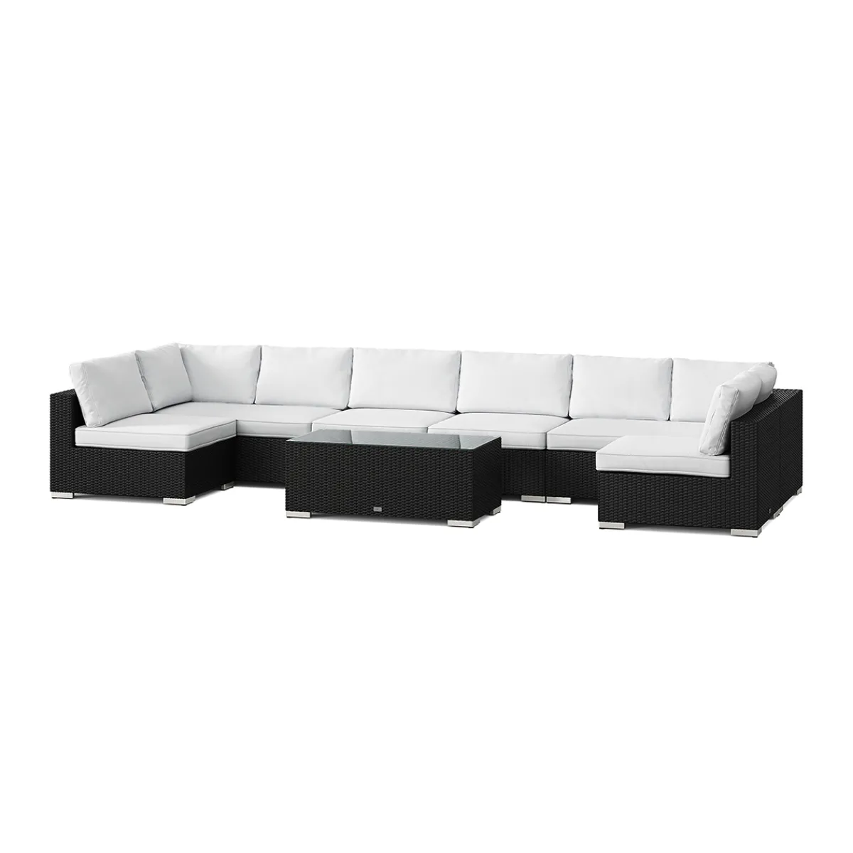Bahamas U-formad utomhus loungegrupp med öppet avslut, 8-sits med bord*Comfort Garden Online