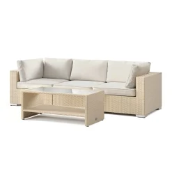 Bahamas utesoffa 3-sits med bord och hylla*Comfort Garden Clearance