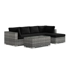 Bahamas utomhus divansoffa 5-sits med vändbar divan och bord*Comfort Garden Best