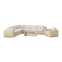 Bahamas utomhus hörnsoffa 8-sits vändbar med fåtölj och bord med hylla*Comfort Garden
