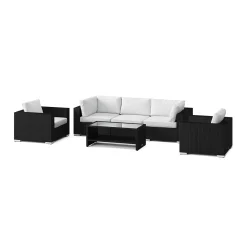 Bahamas utomhus soffgrupp 5-sits med två fåtöljer och bord med hylla*Comfort Garden Sale