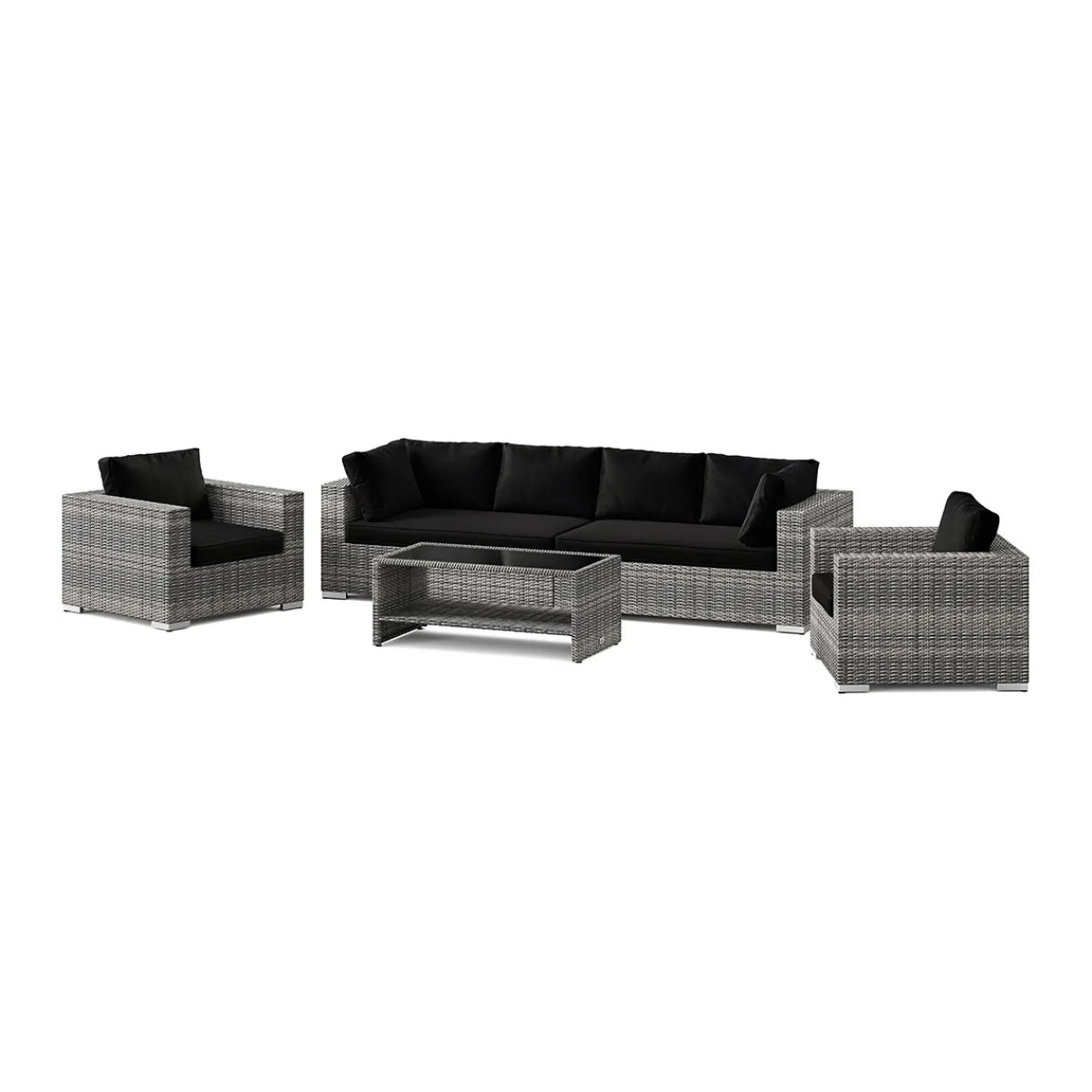 Bahamas utomhus soffgrupp 6-sits med två fåtöljer och bord med hylla*Comfort Garden Online