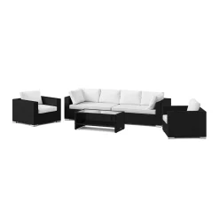 Bahamas utomhus soffgrupp 6-sits med två fåtöljer och bord med hylla*Comfort Garden Online