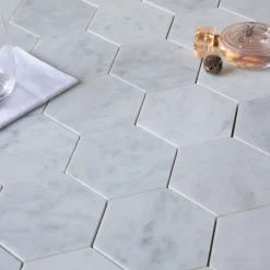 Bianco Carrara C Hexagon Polerad 5x5 cm*ArtStone Clearance