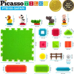 Bristle Blocks 100 Bitar Safari*Picasso Tiles New