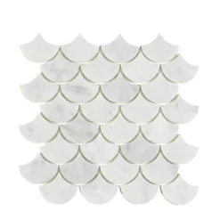 Carrara Fishtail Vit 5x7 cm Polerad*Arredo Best