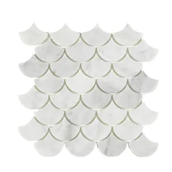 Carrara Fishtail Vit 5x7 cm Polerad*Arredo Best