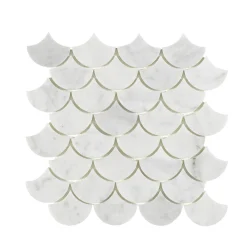 Carrara Fishtail Vit 5x7 cm Polerad*Arredo Best