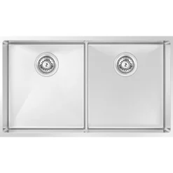 Combo Slim 3636 Rostfri Dubbel med Korgventil & Vattenlås*DecoSteel Outlet