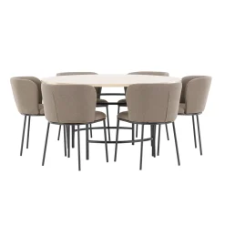 Copenhagen Ø140 cm med 6st Edina Matstolar*Venture Home Discount