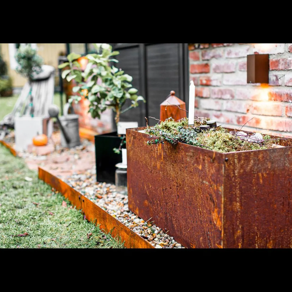 Corten Odlingskant 4-pack, Rostfärg, 18x100 cm