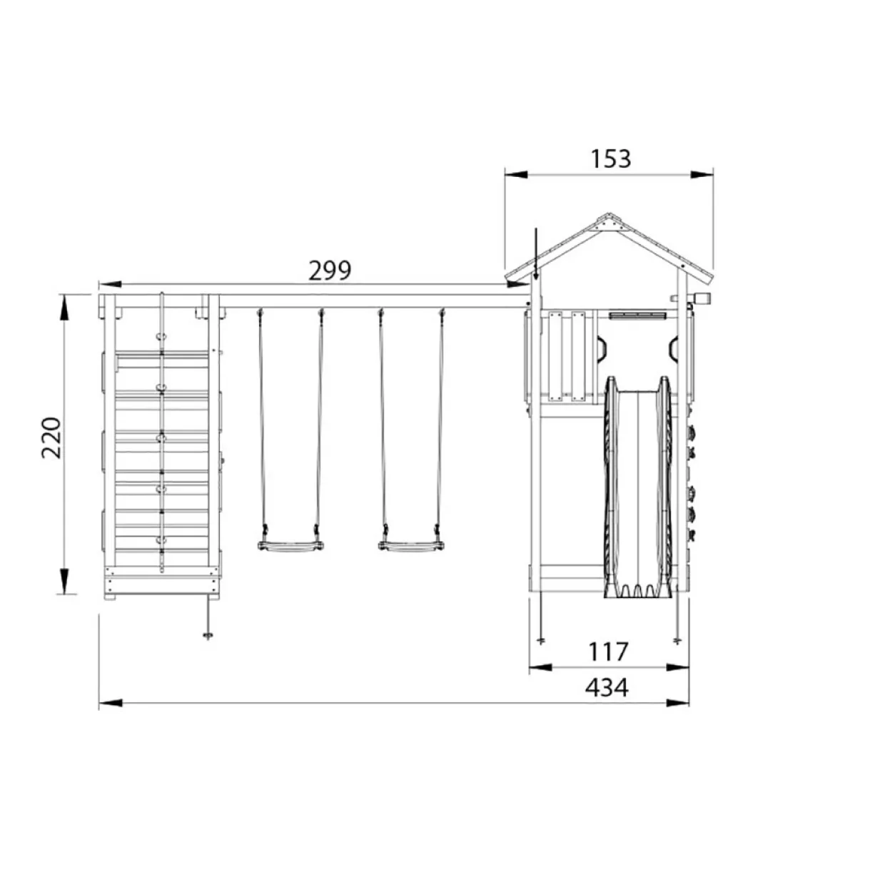 Cottage 2.1 Klättermodul Gul Rutschkana