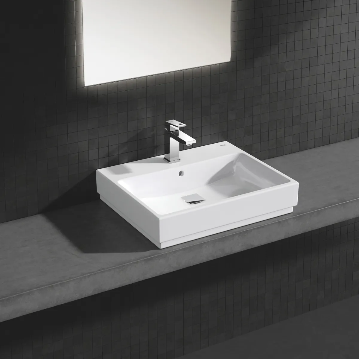 Cube Ceramic 39477 60 cm Bänktvättställ*Grohe Online