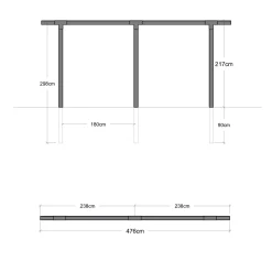 Cubic Enkel 2 Moduler Svart för Altan*PLUS Hot