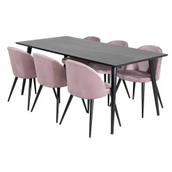 Dipp med 6 Velvet Stolar*Venture Home Hot