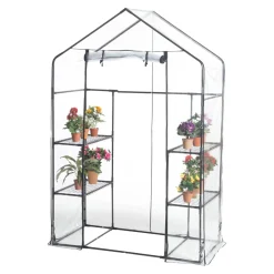 Drivhus Transparent 4 Hyllor 143x73x195 cm*Hortus Clearance