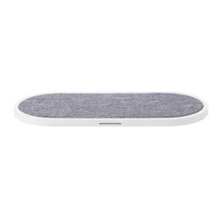 Dual Qi Laddare Usb-C Anslutning 2X10W Vit Med Grå Textil*Gear New