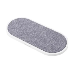 Dual Qi Laddare Usb-C Anslutning 2X10W Vit Med Grå Textil*Gear New