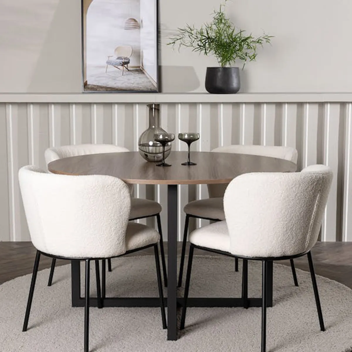 Durango Ø120 cm med 4 st Edina stolar*Venture Home Online