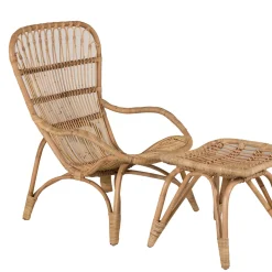Ella Loungestol i Rotting ink Dyna och Fotpall*Venture Home Outlet