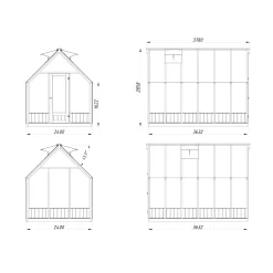 Emilia Fristående med Härdat Säkerhetsglas & Tryckimpregnerat Trä, 8,7 m²*Palmako Outlet