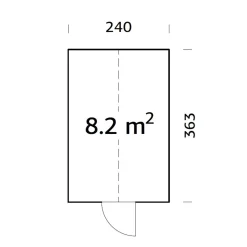 Emilia Fristående med Härdat Säkerhetsglas & Tryckimpregnerat Trä, 8,7 m²*Palmako Outlet