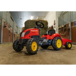 Farmer Country Röd Tramptraktor med Släp*Falk Outlet