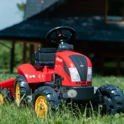 Farmer Country Röd Tramptraktor med Släp*Falk Outlet