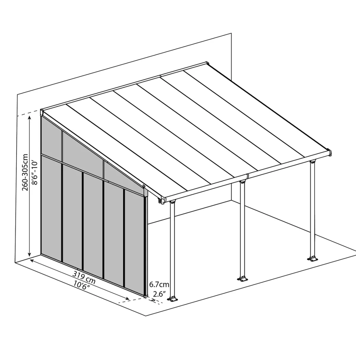 Feria Sidvägg 4*Canopia by Palram Clearance