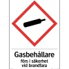 Gas Brandfarlig Dekal*Systemtext