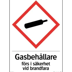 Gas Brandfarlig Dekal*Systemtext