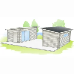 Gellas Funkis 15 m² Fristående Bastuhus med Isolerat Skjutglasparti*Baseco Outlet