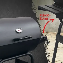 Grilltunna 550 Stål med Sidobord och Termometer*Landmann New