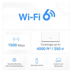 Halo H60X AX1500 Whole Home Mesh WiFi 6 System 2-Pack*Mercusys Online