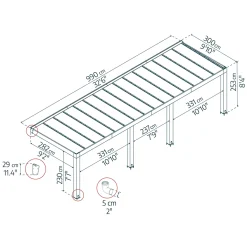 Helsinki Cederträ 3X10 m*Canopia by Palram Clearance
