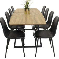 Ina med 8 Pobbie Stolar Svart*Venture Home Outlet