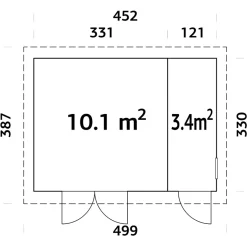 Kalle 13,5 m² Redskapsbod i Trä med Pulpettak*Palmako Hot