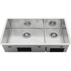 Kubus 780 Soft Slim Rostfri Dubbel med Korgventil & Vattenlås*Lavabo New