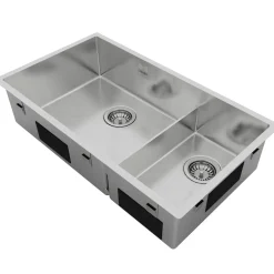 Kubus 780 Soft Slim Rostfri Dubbel med Korgventil & Vattenlås*Lavabo New