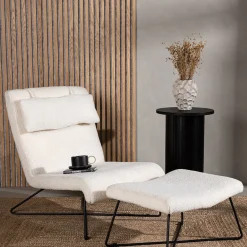 Laconia Boucletyg Vit med Fotpall*Venture Home New