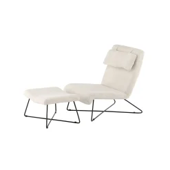 Laconia Boucletyg Vit med Fotpall*Venture Home New