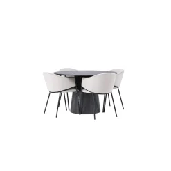Lanzo Ø120 cm med 4 st Evelina stolar*Venture Home Clearance