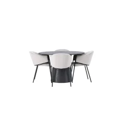 Lanzo Ø120 cm med 4 st Evelina stolar*Venture Home Clearance
